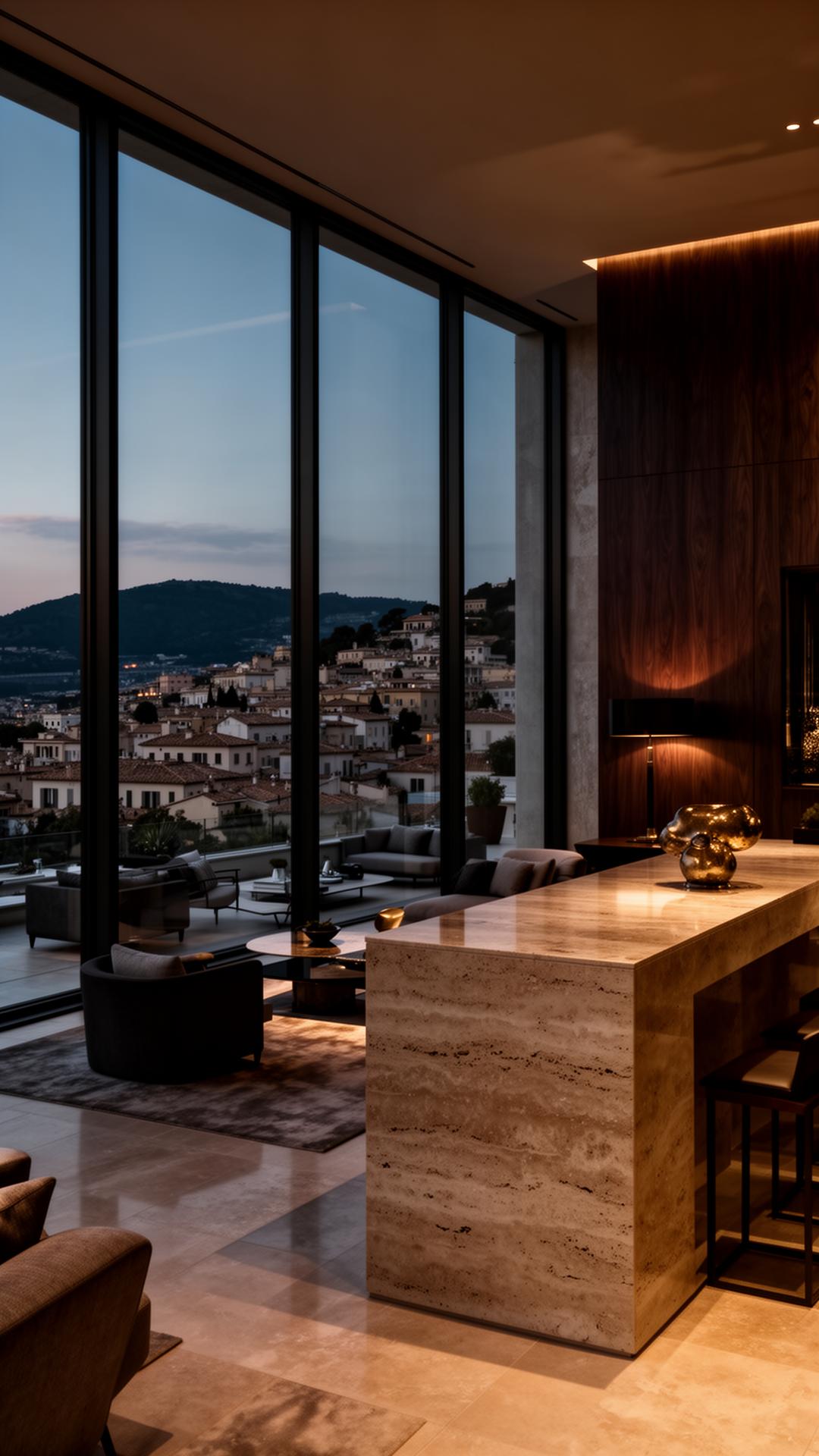 Interior de inversión privada AIIA al atardecer